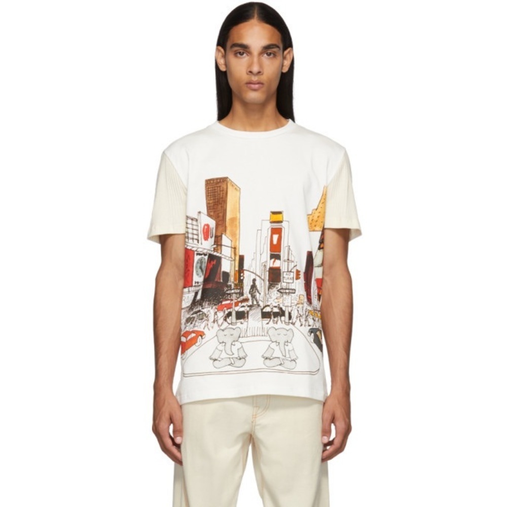 Lanvin White and Red Short Sleeve Tee Babar